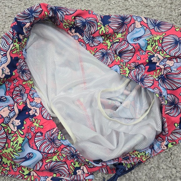 Vineyard Vines Swim Trunks Mens XL Pink Mermaids Mesh Lining Shorts Beach Pool - Picture 6 of 14